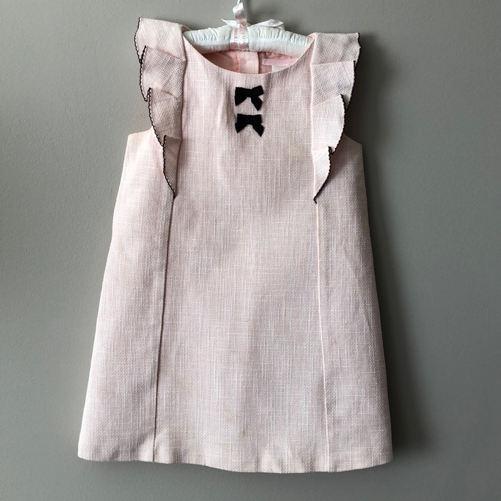 Janie And Jack Girls Pink Dress with black bows